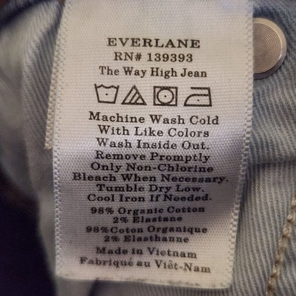Everlane Way High Jean Organic Cotton Size 29 - Picture 3 of 6